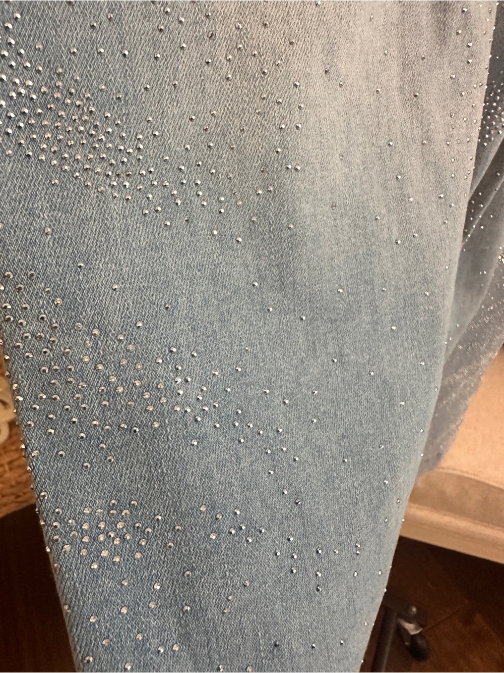 Anthropologie Maeve Colette Light Blue Wide-Leg Jeans with Sparkle Detail - Picture 6 of 8